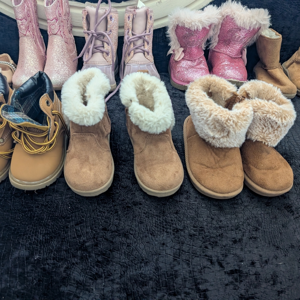 Pink and Brown Kids Boots - Picture 4 of 7